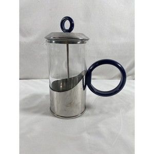 Rare Carlo Giannini Italy by Flavio Sambinelli French Press Coffee Blue Handle
